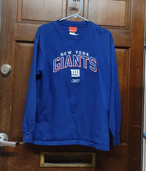 Reebok Blue NEW YORK GIANTS Long Sleeve T-Shirt Men's Size M Medium