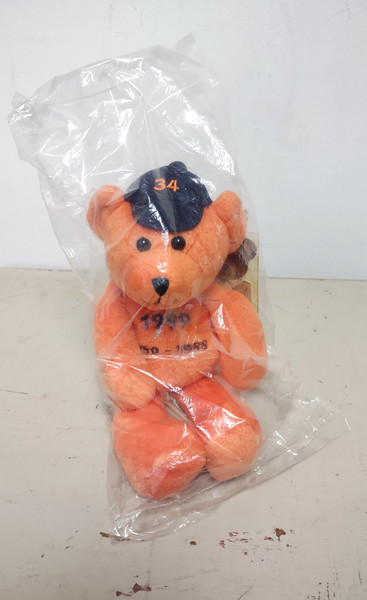 1999 Nolan Ryan Express To Cooperstown Orange Beanie Bear 1980-1988 /36000 NOS