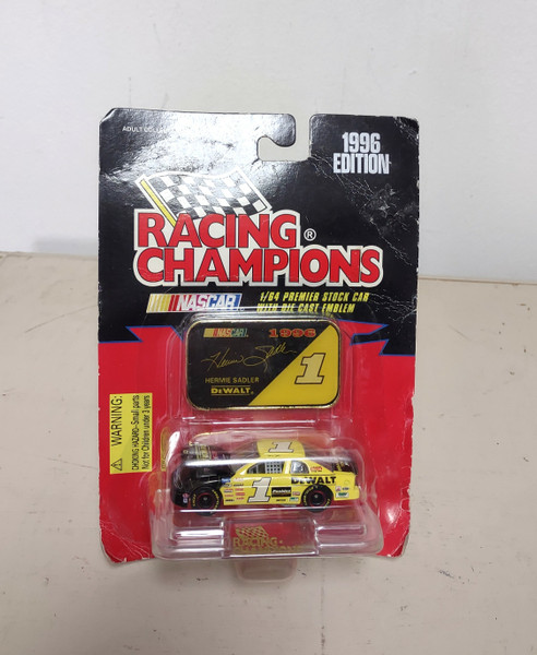 1996 Racing Champions 1:64 #1 Hermie Sadler w/ Medallion - Damaged Package