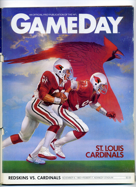 GAMEDAY Magazine Nov 6 1983 Washington Redskins vs St Louis Cardinals   M366