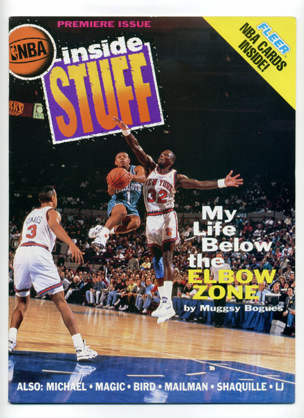 1992 NBA Inside Stuff Premiere Issue Magazine w/Uncut Fleer Cards Michael Jordan