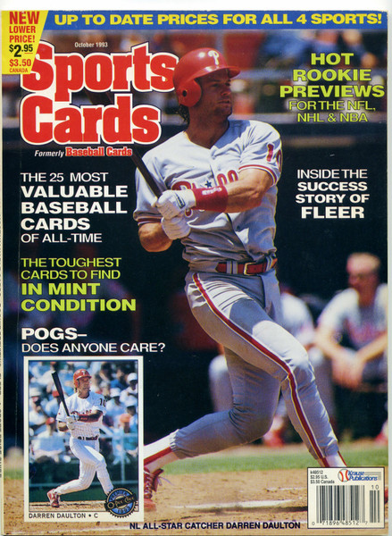 Sports Cards Magazine October 1993 Darren Daulton Cover & Uncut Card Sheet  M433