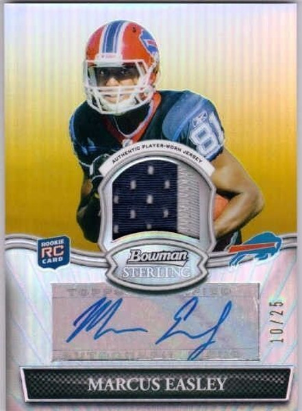 MARCUS EASLEY 2010 Bowman Sterling Gold Refractor Rookie Patch Auto 10/25 Card   (x)