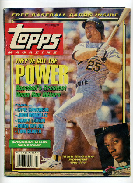 Topps Magazine Summer 1992 Issue #11 Mark McGwire Cover w/ Cards  M463