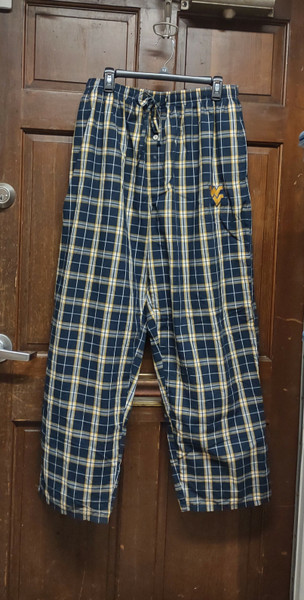 Bottom Drawers West Virginia Mountaineers WVU Plaid Pajama Lounge Pants Men's XL