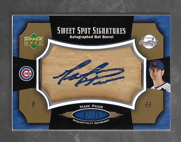 MARK PRIOR 2005 Upper Deck Sweet Spot Signatures auto bat piece /15