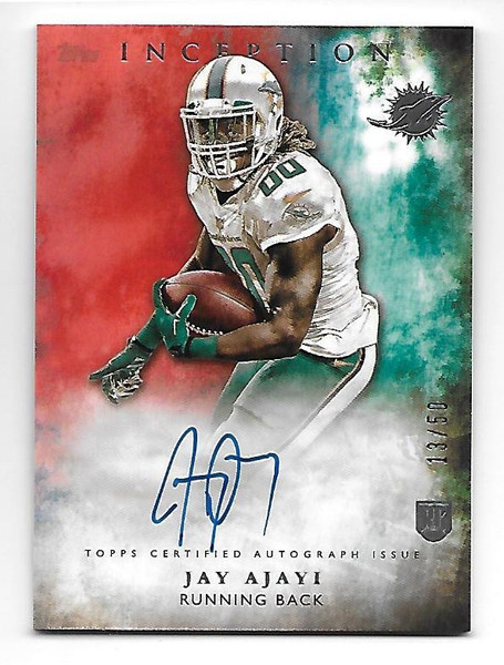 JAY AJAYI 2015 Topps Inception Orange RC auto /50 Miami Dolphins