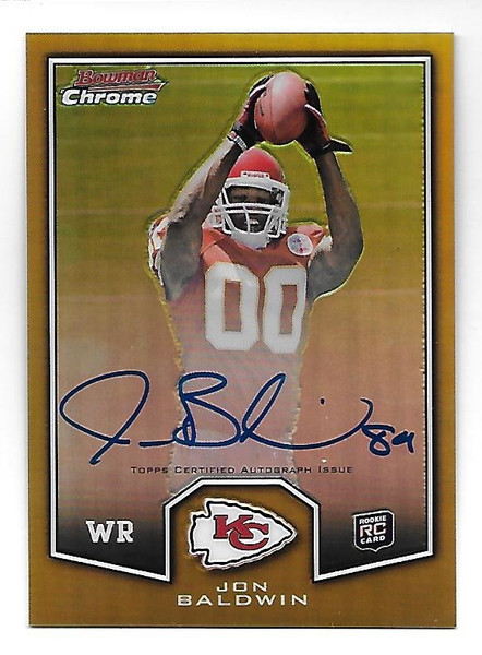 JON BALDWIN 2011 Bowman Chrome Rookie Preview RC Gold refractor auto BCAR25