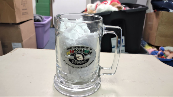 1999 Dale Earnhardt The Intimidator Glass Stein Mug 7 Time Winston Cup Champion