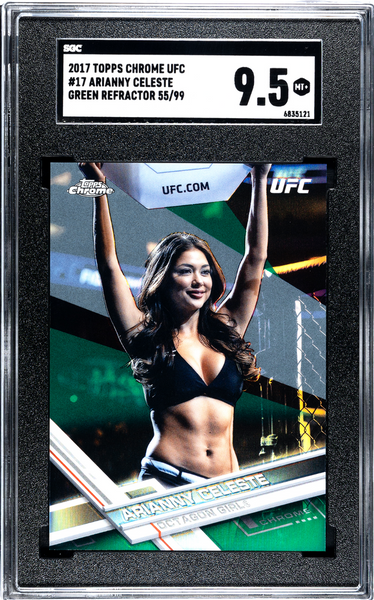 Arianny Celeste 2017 Topps Chrome #17 UFC Green Refractor 55/99 SGC 9.5 Mint+