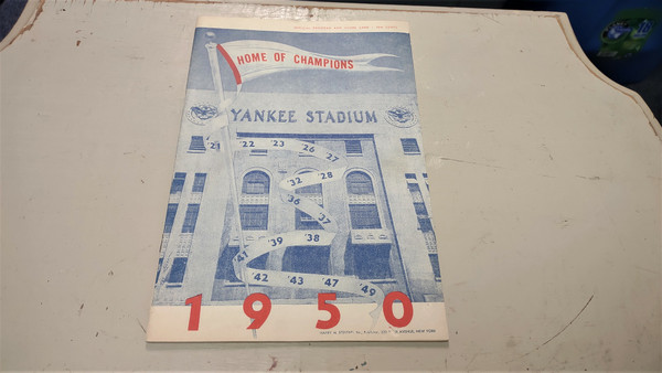 Vtg 1950 New York Yankees Vs Detroit Tigers Program & Score Card - Unscored