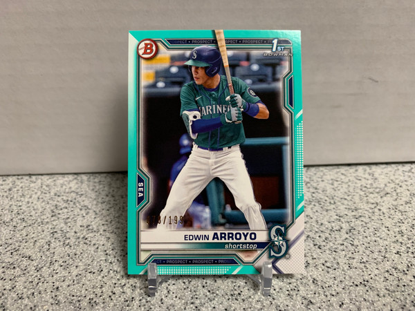 EDWIN ARROYO 2021 1ST BOWMAN DRAFT AQUA  ROOKIE CARD /199 #BD-74