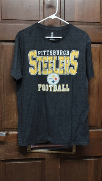 NFL Team Apparel Pittsburgh Steelers Black Graphic T-Shirt Men's Size L