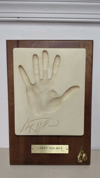 Silk Road Gifts Boxing Series LARRY HOLMES Signed Handprint Plaque