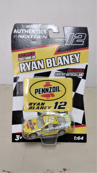 2022 Authentics Wave 9 Ryan Blaney #12 PENNZOIL 1:64 Diecast Car Lionel