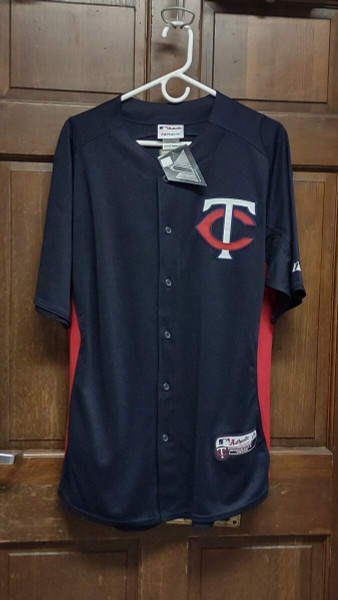 Majestic Authentic Collection Navy Blue Minnesota Twins Baseball Jersey Sz L NWT