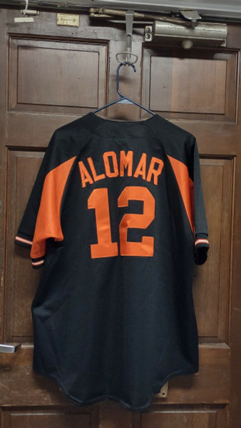 Majestic Roberto Alomar #12 Baltimore Orioles Black Baseball Jersey Size XL