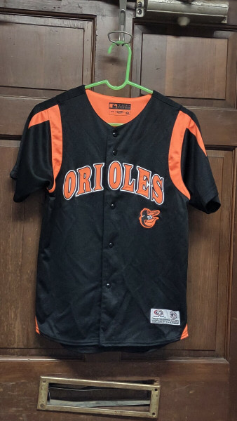 True Fan Black Baltimore Orioles Baseball Jersey Polyester Size M Medium