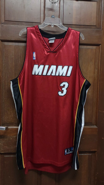 Reebok DWAYNE WADE #3 Miami Heat Swingman Basketball Jersey Red Men's 58