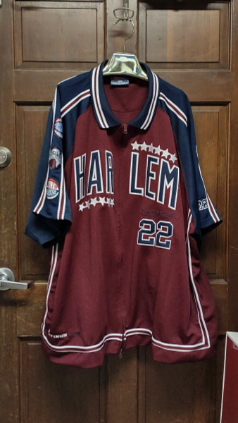 Vtg Harlem Globetrotters FUBU Platinum Full Zip Warm Up Jacket #22 Curly Sz 5XL
