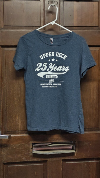District Made Heather Blue UPPER DECK 25 YEARS Cotton T-Shirt Size L Large