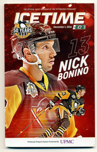 Ice Time Pittsburgh Penguins Program December 1 2016 Game 12 Nick Bonino