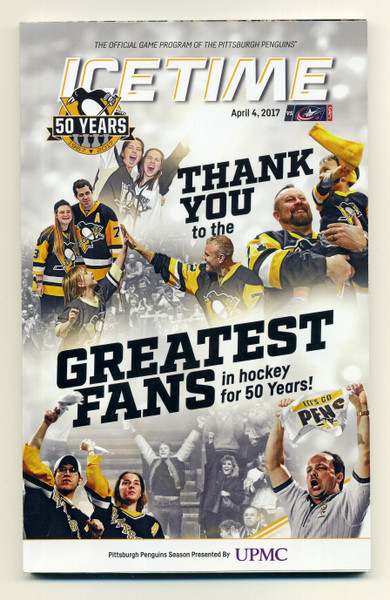 Ice Time Pittsburgh Penguins Program April 4 2017 Game 40 Thank Fans