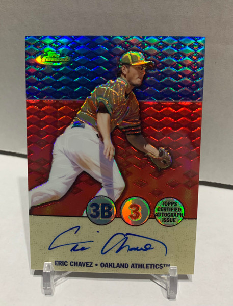 2005 Topps Finest Auto Refractor Eric Chavez #FA-EC Auto