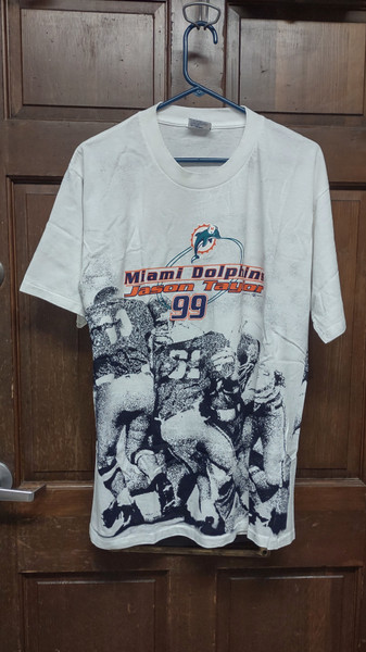 All Sport Events White Miami Dolphins #99 Jason Taylor T-Shirt Men's Size L (44)