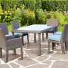 Saint Tropez 7 piece Outdoor Dining Set in Stone finish