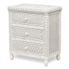 Santa Cruz 3 Drawer Chest with Glass Top in White finish