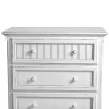 Details of Monaco Five Drawer Chest in a distressed blanc finish