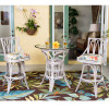 Cuba Dining Set in Rustic Driftwood Finish and Tuvalu Sunset fabric