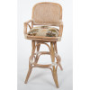 Cayman Swivel Barstool with Arm in Washed Linen finish