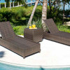 Fiji Outdoor End Table with 2 Chaise Lounges