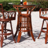 Cuba Pub Set w/ Swivel Barstoolswith Arms in Sienna Finish