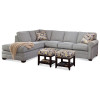 Bedford RSF Two-Piece Bumper Sectional Set in fabric 358-88 A and Java finish
