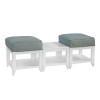 Elements Cube Ottomans and Wood Top Table in fabric '0425-53 G' and Frost White finish