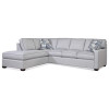 Gramercy Park RSF Two-Piece Bumper Sectional Set in fabric '0358-88 A' with contrast welt '0313-83 C' and Java finish