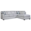 Gramercy Park LSF Two-Piece Bumper Sectional Set in fabric '0358-88 A' with contrast welt '0313-83 C' and Java finish