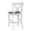 Hues Counter Stool with Wood Seat in Honey and Frost White finish