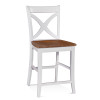 Hues Counter Stool with Wood Seat in Honey and Frost White finish