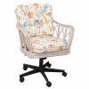 Cuba Tilt Swivel Caster Office Chair in Rustic Driftwood Finish and Submarino Tropical Fabric