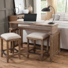 Artisan Landing Sofa Table / Bar with Stools in Sun Weathered finish