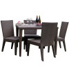 Soho Outdoor 5 piece Square Dining Set with side chairs
