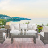 New Java Outdoor Seating Collection in the neutral beige Sandstone finish