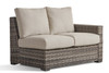 New Java Outdoor One Arm Loveseat Right-Side Facing in the neutral beige Sandstone finish