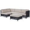 Tangier Outdoor 5 piece Sectional Set in Black finish