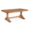 Hues Extension Trestle Dining Table in Honey finish with leaf closed