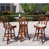 Cuba Dining Set in Sienna Finish and Tuvalu Sunset fabric